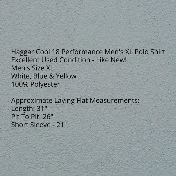 Haggar Cool 18 Performance Men's XL Polo Shirt - Picture 7 of 8